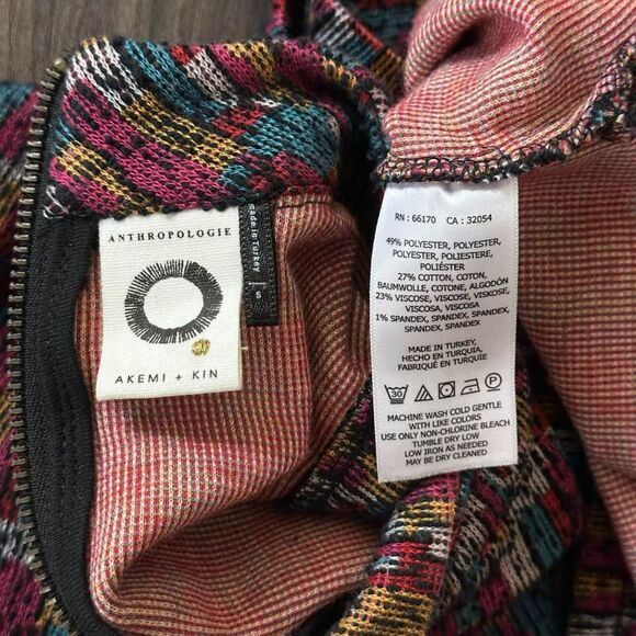 Anthropologie Akemi + Kin Petra Jacquard Top Chunky Knit Mock Neck Small Blouse - Picture 8 of 10